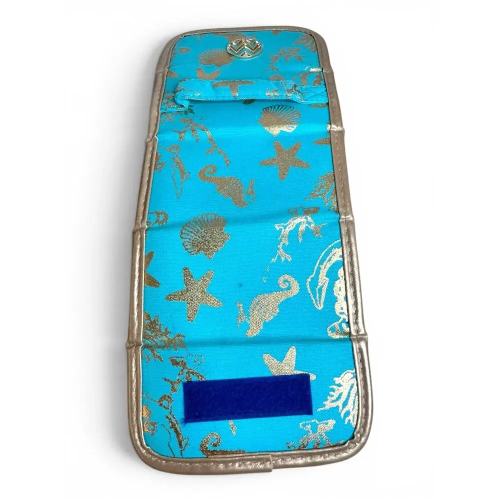 Macbeth Collection Margaret Josephs Travel Jewelry Roll Turquoise Gold Sea Life